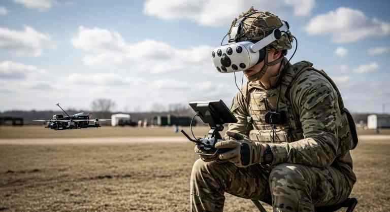 Soldier using LVC on the field